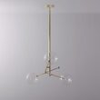 Candelabru modern cu 3 brate din alama masiva si abajururi din sticla suflata, RD 15, B079 Schwunghome