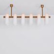 Candelabru modern cu 12 brate din alama masiva si abajururi din sticla opal, Odyssey Linear MD, B157 SchwungHome