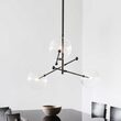 Candelabru modern cu 3 brate din alama masiva si abajururi din sticla suflata, RD 15, B079 Schwunghome