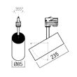 Proiector LED pe sina XFOCUS 1x30W 4000K CRI.90 IP20 36° SWH Arelux FS11NW SWH