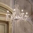 Candelabru clasic cu siraguri din sticla 8xE14/40W, AMADEUS SP8 168777 Ideal Lux