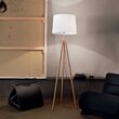 Lampadar modern din lemn natural 1xE27/42W, York PT1 089805 Ideal Lux