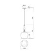 Lustra clasica crom negru abajur sticla fumurie E27/42W, Toll 01-2752 Smarter