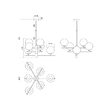 Lustra moderna negru mat+auriu abajururi sticla opal 6xE14/28W, Essential 01-2950 Smarter