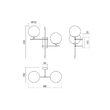 Aplica moderna negru mat+auriu sticla opal 2xE14/28W, Essential 01-2947 Smarter