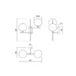 Aplica moderna negru mat+auriu sticla opal  2xE14/28W, Essential 01-2946 Smarter