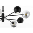 Candelabru modern negru abajururi fumurii 4xG9/60W si 4xGU10/60W Moka 1975 Jupiter