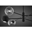 Candelabru modern negru abajururi transparente 3xG9/60W si 3xGU10/60W Moka 1995 Jupiter