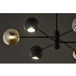 Candelabru modern negru abajururi champagne 3xG9/60W si 3xGU10/60W Moka 1993 Jupiter