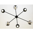 Candelabru modern negru abajururi fumurii 3xG9/60W si 3xGU10/60W Moka 1974 Jupiter