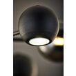 Candelabru modern negru abajururi fumurii 3xG9/60W si 3xGU10/60W Moka 1974 Jupiter