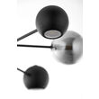 Candelabru modern negru abajururi fumurii 3xG9/60W si 3xGU10/60W Moka 1974 Jupiter