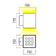 Aplica LED IP65 XWALL 2x20W 4000K IP65 UGR<7 40° DG Arelux WL06NW40 DG