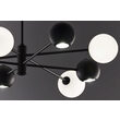 Candelabru modern negru abajururi sticla opal 4xG9/60W si 4xGU10/60W Moka 1998 Jupiter