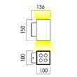 Aplica LED IP65 XWALL 2x9W 4000K IP65 UGR<7 40° DG Arelux WL05NW40 DG