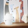 Veioza moderna alba abajur sticla 1xE27/60W, Prato TL1 Big 074702 Ideal Lux