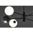 Candelabru modern negru abajururi sticla opal 3xG9/60W si 3xGU10/60W Moka 1997 Jupiter