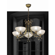 Candelabru clasic, alama patinata, abajururi din sticla, 5xE27/60W, Granada 8315, Amplex