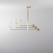 Candelabru modern cu 3 brate mobile din alama masiva si abajururi din sticla suflata, Universe, B061 SchwungHome