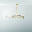 Candelabru modern cu 3 brate mobile din alama masiva si abajururi din sticla suflata, Universe, B061 SchwungHome