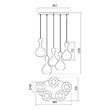 Lustra moderna fumurie abajururi sticlă 5xE27/42W, Lob 01-2262 Redo
