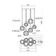 Lustra moderna cromata abajururi sticlă alba 6xE14/42W, Plumen 01-2068 Redo