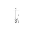 Lustra moderna cromata abajur sticlă fumurie 1xE14/42W, Plumen 01-2063 Redo