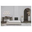 Candelabru modern cu 4 brate din alama masiva si abajururi din sticla opal, Odyssey, B141 SchwungHome