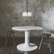 Candelabru modern cu 6 brate din alama masiva si abajururi din sticla opal, Odyssey, B142 SchwungHome