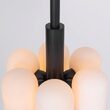 Candelabru modern cu 6 brate din alama masiva si abajururi din sticla opal, Odyssey, B142 SchwungHome