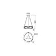 Lustra moderna nichelata LED 43W/5100lm/3000K, Quark 01-2251 Redo