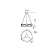 Lustra moderna neagra dispersor silicon LED 54W/6264lm/3000K, Quark 01-2254 Redo