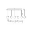 Lustra negru mat sticla fumurie degrade LED 26W/2955lm/3000K, Khadi 01-3490 Redo