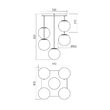 Plafoniera moderna negru mat abajururi sticla fumurie 5xE14/28W, Boldy 01-3070 Smarter