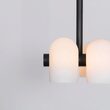 Candelabru modern cu 4 brate din alama masiva si abajururi din sticla opal, Odyssey, B141 SchwungHome