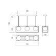 Lustra negru mat cadru alama abajururi sticla opal 3xE14/28W, Zodiac 01-3057 Smarter