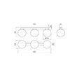 Plafoniera/Aplica  moderna auriu mat abajururi sticla opal 3xE27/42W, Bowling 01-3151 Smarter