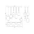 Lustra moderna negru mat detaliu auriu abajururi sticla fumurie 6xE27/23W, Brina 01-3215 Smarter