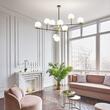 Candelabru stil industrial abajururi sticla 9xE14/28W, Gourmet PL9 289489 Ideal Lux