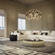 Candelabru Chateau modern negru, dispersor din silicon, LED 69W/7600lm/3000K, CRI80, ICH C12 22, Incanti