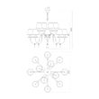 Candelabru Elizee modern bronz, abajururi textile ivoar, 12xE14/28W, IEL C12 23 02, Incanti