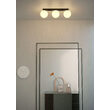 Plafoniera/Aplica moderna negru mat abajururi sticla opal  3xE27/42W, Bowling 01-3152 Smarter