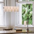 Candelabru modern cu 10 brate din alama masiva si abajururi din sticla opal, Odyssey Linear XS, B143 SchwungHome