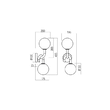Aplica moderna Confusio neagra abajur sticla opal 2xE14/28W, 01-3255 Redo