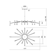 Lustra moderna Rayen auriu-bronz LED 80W/6323lm/3000K, 01-3450 Redo