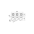 Spot modern Corinth negru dispersoare orientabile 3xGU10/21W, 01-3445 Redo