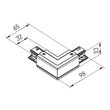 Element conexiune L si alimentare stanga 2 sine 3 circuite TRACK N 3c L MBK Arelux TKN1008 BK