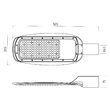 Corp de iluminat stradal 70°x140° zone pietonale/auto IP65 70W/4000K/9548lm XAlley AY03NW S Arelux