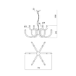 Candelabru modern Luxor negru dimmabil TRIAC LED 54W/6396lm/3000K, 01-3230 Redo