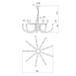 Candelabru modern Luxor auriu dimmabil TRIAC LED 81W/8817lm/3000K, 01-3232 Redo